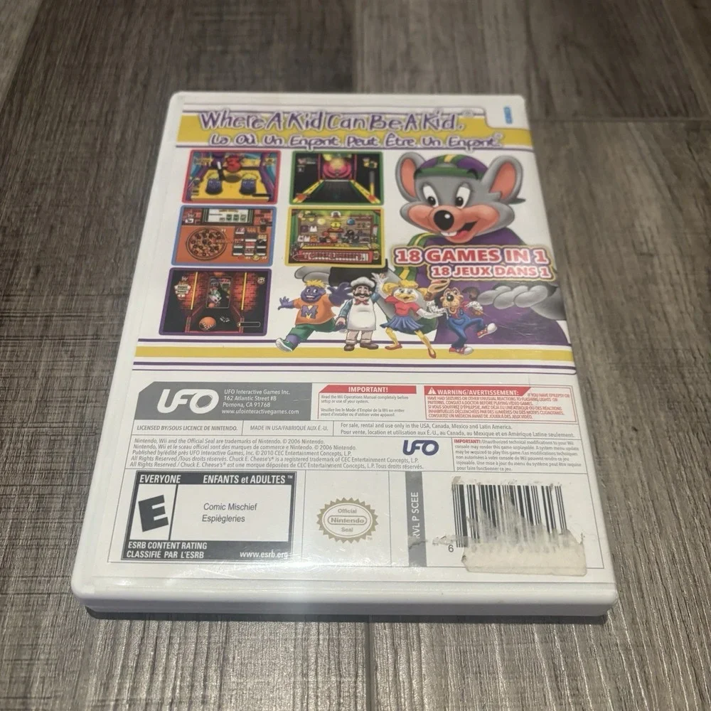 Chuck E. Cheese's Party Games (Nintendo Wii, 2010) No Manual - Tested